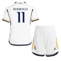 Real Madrid Rodrygo Goes #11 Replika babykläder Hemmaställ Barn 2023-24 Kortärmad (+ korta byxor)